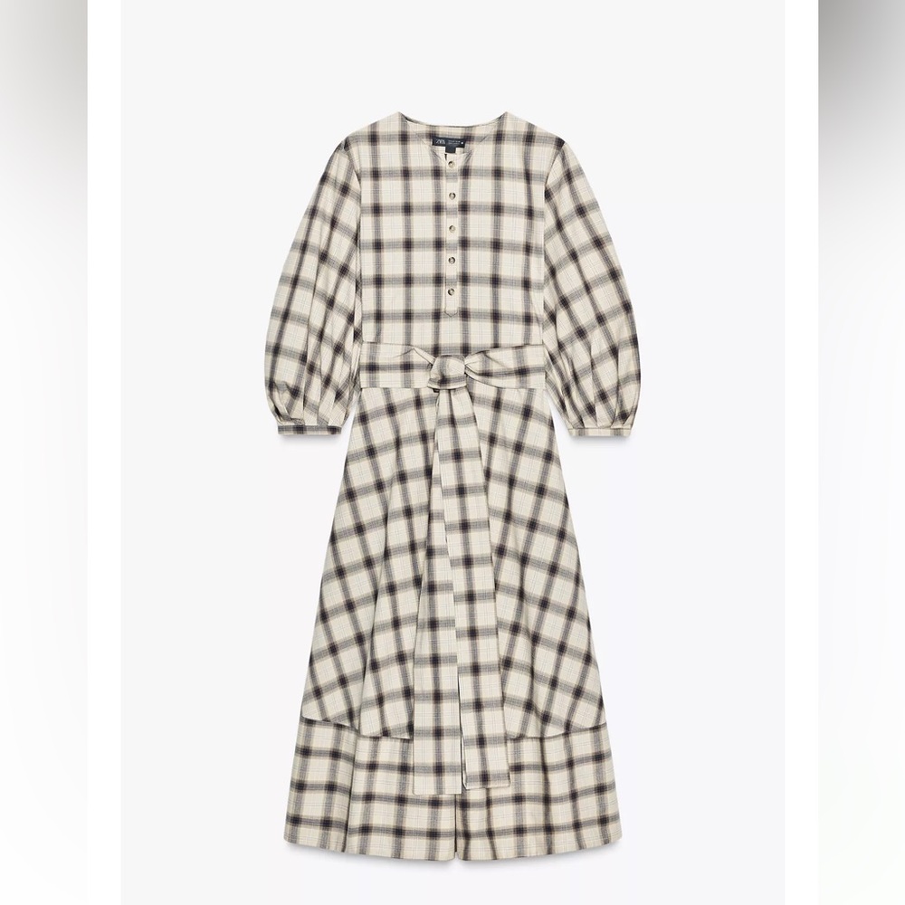 ZARA COLLECTION PLAID SHIRT DRESS - Picture 8 of 10